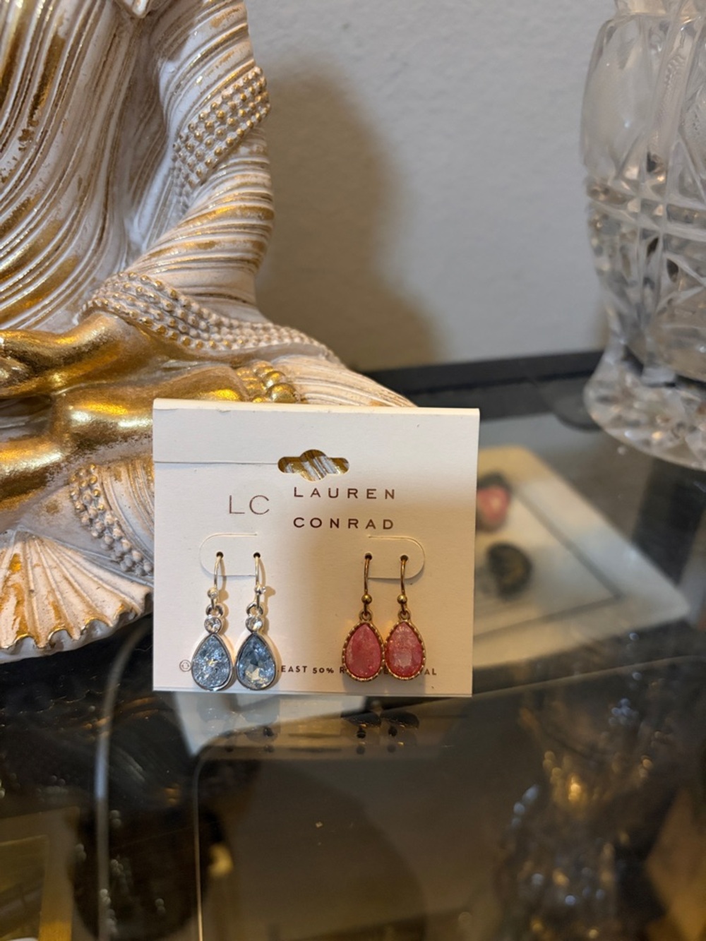 Lauren Conrad LC Teardrop Earrings Duo - Blue & Pink